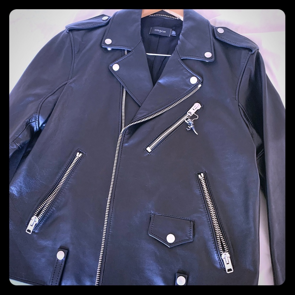 COACH LAMB LEATHER BIKER JACKET